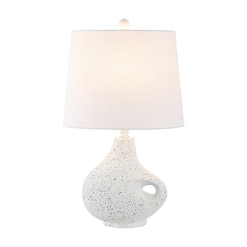 Charlotte 24" Minimalist Designer Iron/Resin Oval Shade LED Table Lamp - JONATHAN Y